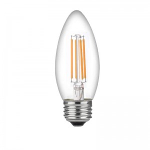 LED 60 Watt Kandelabropærer Medium Base, Kandelabropærer, dæmpbar glødetråd Klar 60 Watt LED-pærer (bruger kun 4,5 watt), C37 LED Glødelampe Lyspærer